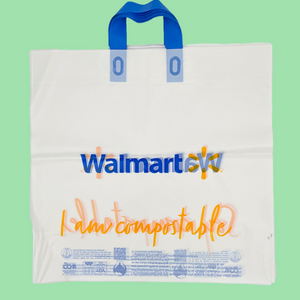 Wholesale Custom Fully Biodegradable Compostable Patch Handle Bags For Supermarket Brands