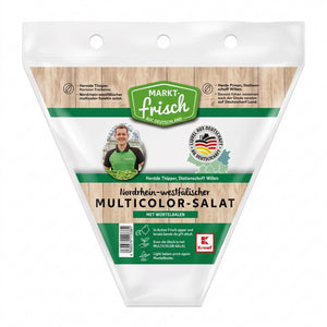 Wholesale Custom Print Triangular Plastic Bag, 3 Hanging Holes Food‑Grade Pouch for Root‑Ball Lettuce Retail Display
